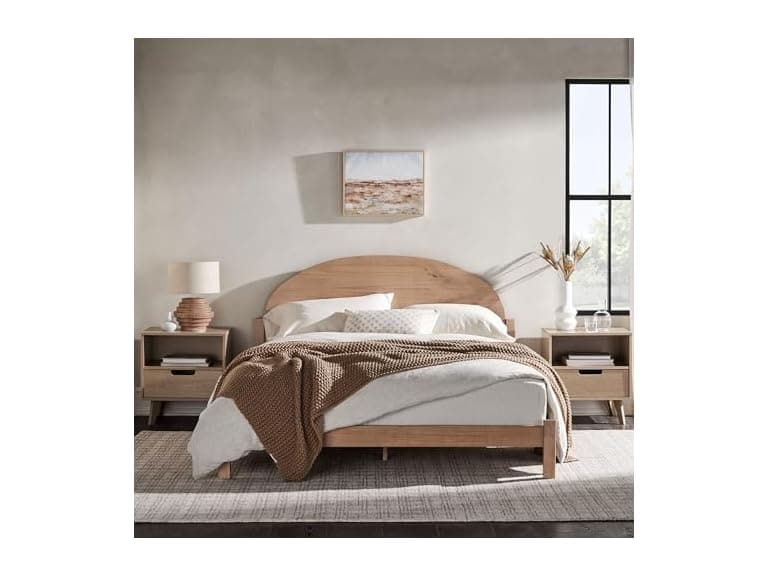 Walker Edison Queen Boho Arch Bed, White - Image 1