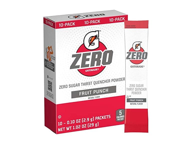 10PK Gatorade G Zero Powder, Fruit Punch, 0.10 oz. - Image 1