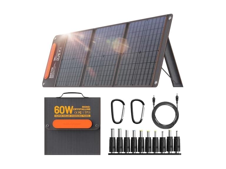 60W Foldable Solar Panel Charger w/ USB - Image 1