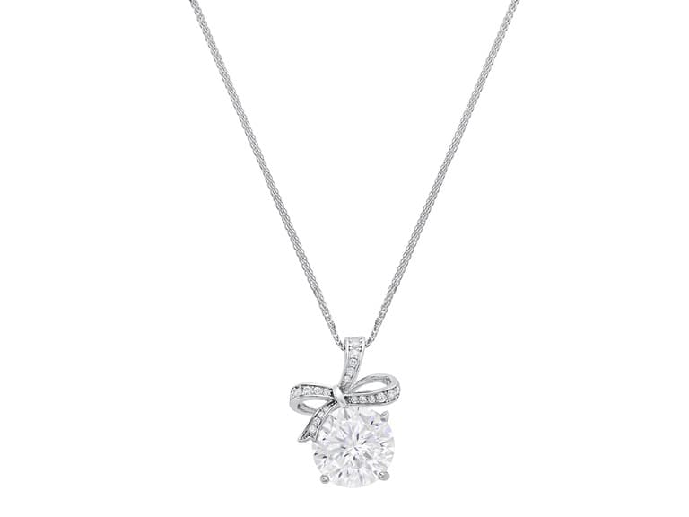 Moissanite Diamond Bow Necklace - Image 1