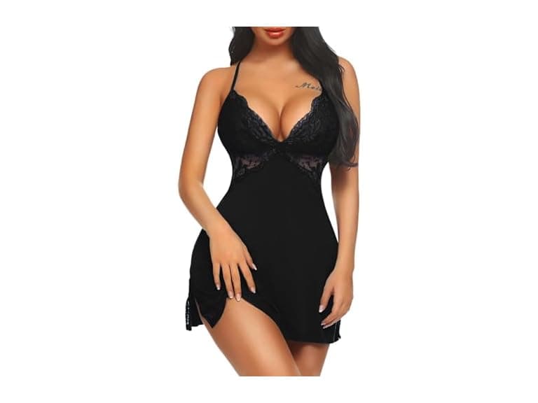 Avidlove (M) Lingerie Modal Lace Side Sleepwear - Image 1