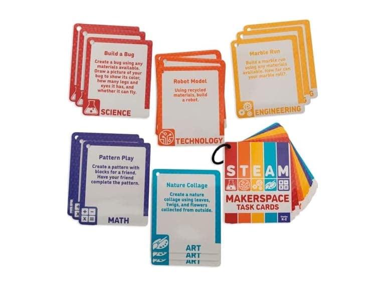 4 1/2" x 5 1/2" Grades K-2 STEM Laminated Task Cards - Image 1