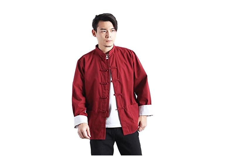 Idopy Men (L) Men`s Chinese Traditional Tai Shirt - Image 1