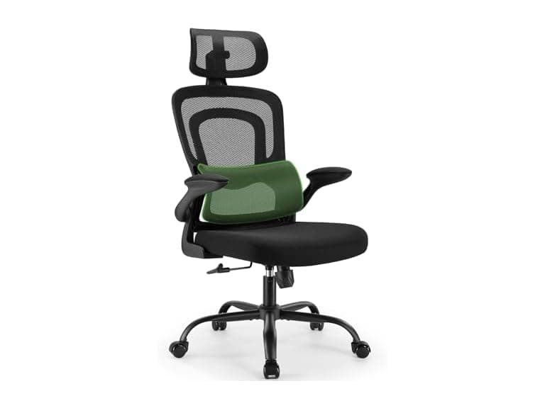 Marsail Office Chair Ergonomic-Desk Chair: High Back Mesh Office Chair with Lumbar Support,Flip-Up Armrests&2D Headrest,Gaming Chair with Rocking Tilt, Swivel Computer Task Chair for Long Hours (Open Box) - Image 1