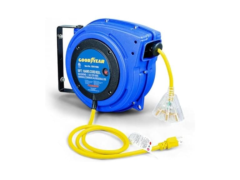 Goodyear Extension Cord Reel Retractable 16AWG x 50' - Image 1
