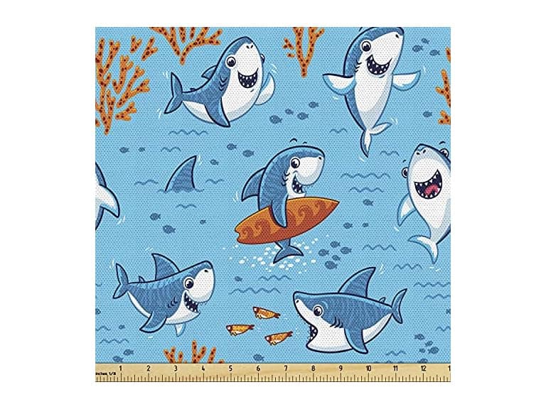 Ambesonne Shark Fabric by The Yard - Image 1