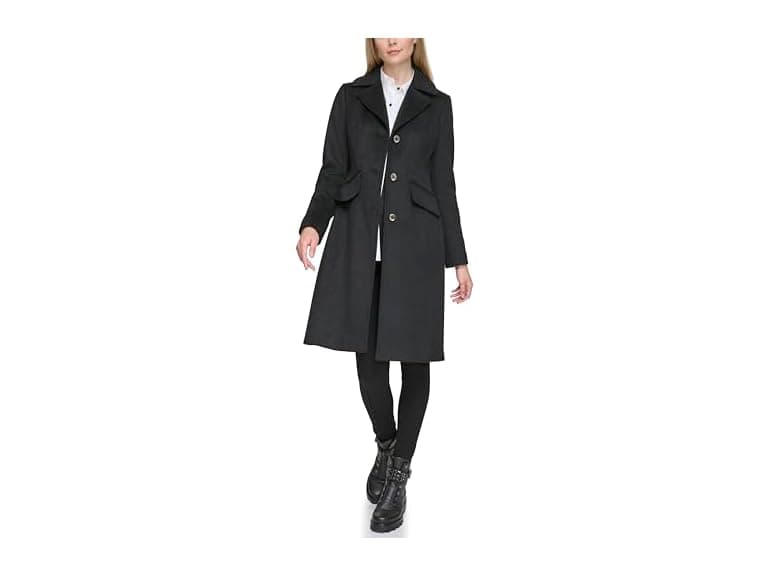 KARL LAGERFELD Women Large Luxe Twill Classic Coat - Image 1