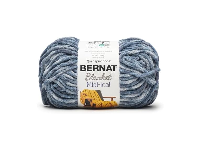 Spinrite Bernat Blanket Mist-Ical Yarn-Storm Blue - Image 1