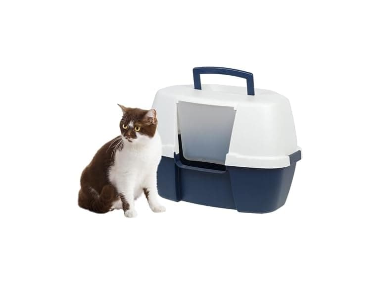 IRIS USA Large Corner Cat Litter Box with Lid - Image 1