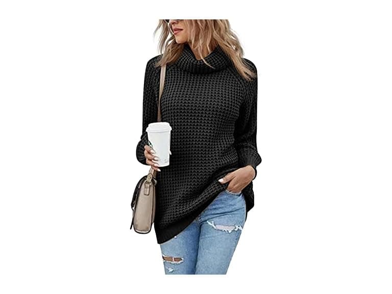 Langwyqu Women (XL) Turtleneck Sweaters Long Tops - Image 1