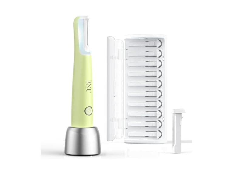 BNU Sonic Dermaplaning Tool LED 10 Blades Green - Image 1