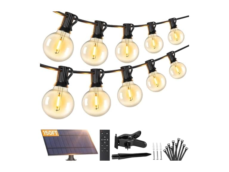 Brightever 3-Pack 150FT Solar String Lights Outdoor Waterproof - Image 1