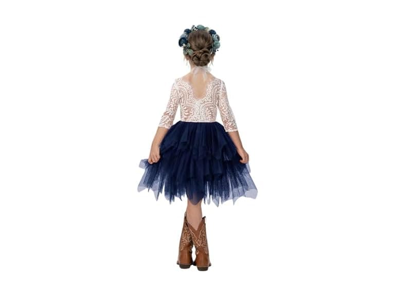 2Bunnies Girls (6 MOS) Girl Peony Lace Back Dress - Image 1