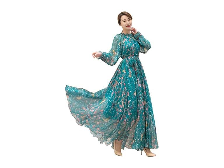 MedeShe Women (XL) Long Sleeve Holiday Maxi Dress - Image 1