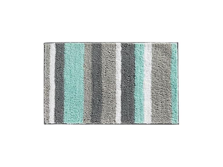 iDesign Stripz Bath, Microfiber Accent Rug - Image 1