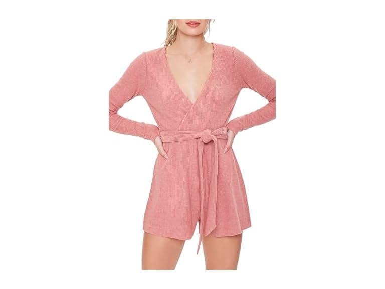Forever 21 Self-tie Belted Surplice Romper - Image 1