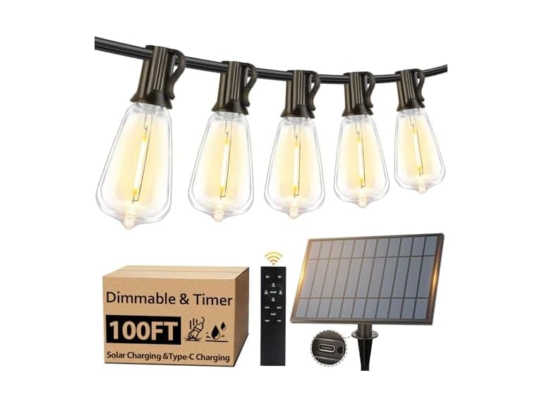 Bosceos 100FT Solar String Lights - Image 1