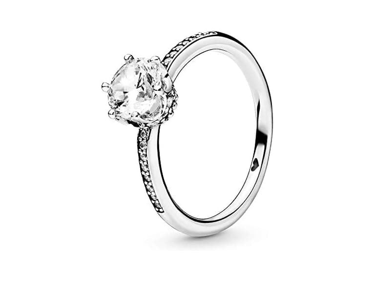 Pandora Clear Sparkling Crown Solitaire Ring - Promise Ring for Women - Sparkling Jewelry for Women - Sterling Silver with Clear Cubic Zirconia - Size 8.5 (Open Box) - Image 1