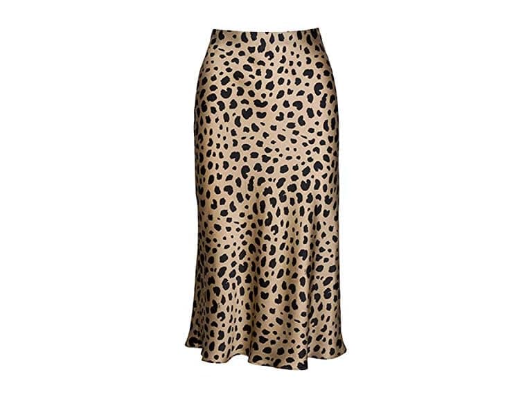 Modegal Women (L) Satin High Waisted Ruffle Skirt - Image 1