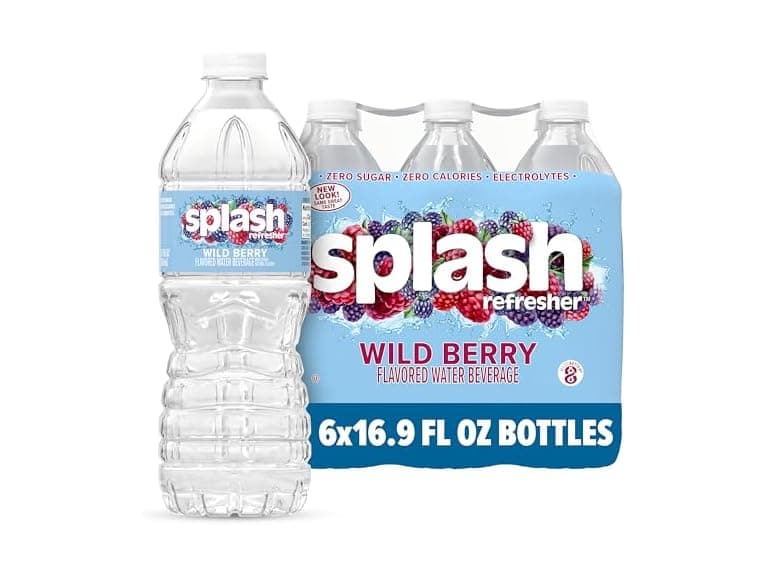 6PK Splash Refresher Flavored Water Bottles, Wild berry - Image 1