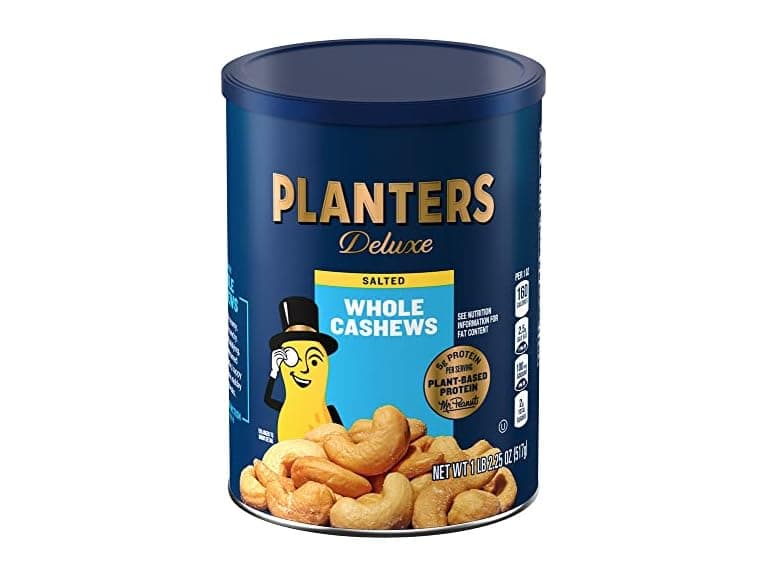 PLANTERS Deluxe Salted Whole Cashews, 1 lb 2.25oz Can - Image 1