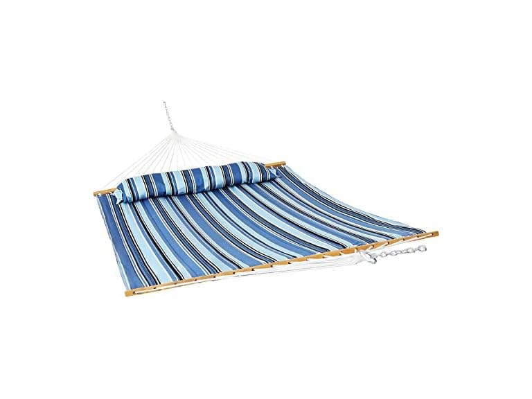 Sunnydaze Misty Beach Quilted Hammock & Pillow - Image 1