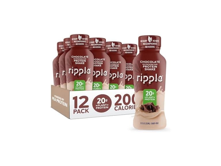 Ripple Vegan Protein Shake | Chocolate 12 Oz, 12 Pack - Image 1