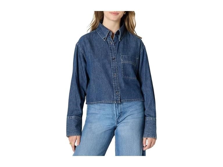 Amazon Essentials Women (L) Modern Cropped Shirt - Image 1