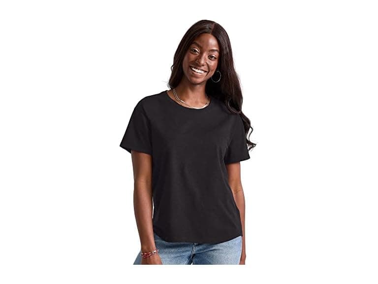 Hanes Women (XS) Originals Oversized T-shirt Black - Image 1