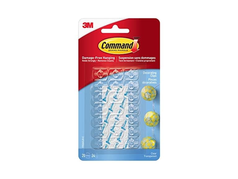 20 Clips Plus 24 Strips Command Clear Decorative Adhesive Clips - Image 1
