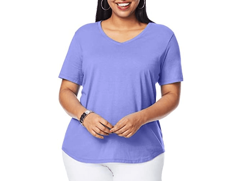 Hanes Women Just My Cotton Jersey T-shirt - Image 1