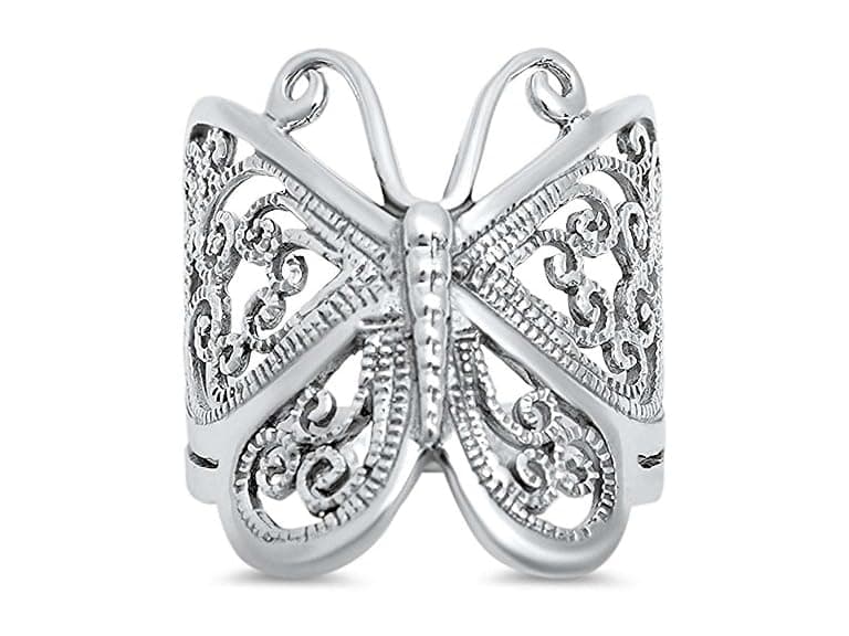 Oxford Sterling Silver Filigree Butterfly Ring - Image 1