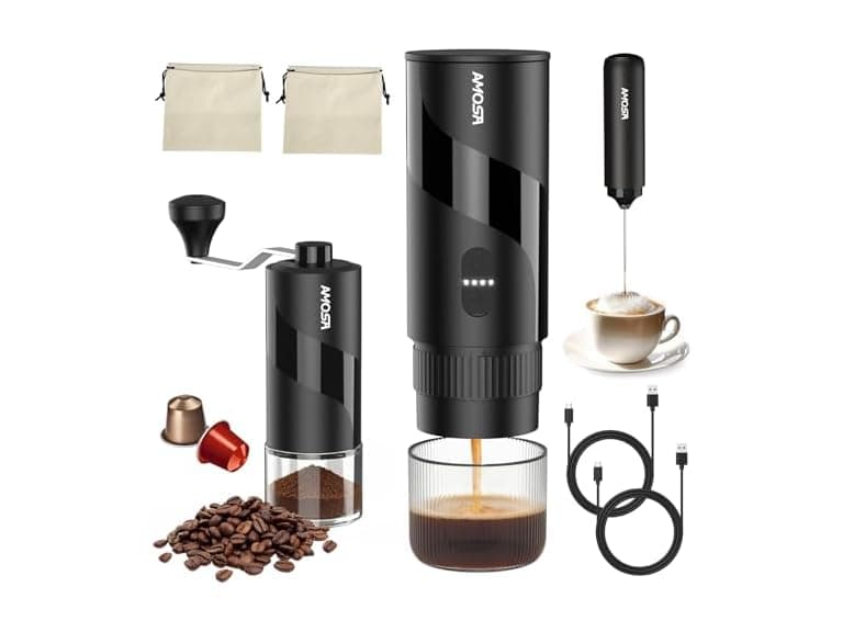 AMOSA Mini Electric Espresso Coffee Maker Set - Image 1
