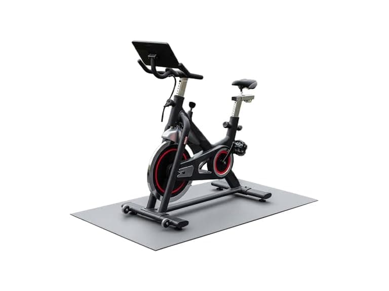 Rubber-Cal Exercise Bike Mats - 5mm x 4ft x 6ft - Blue - Image 1