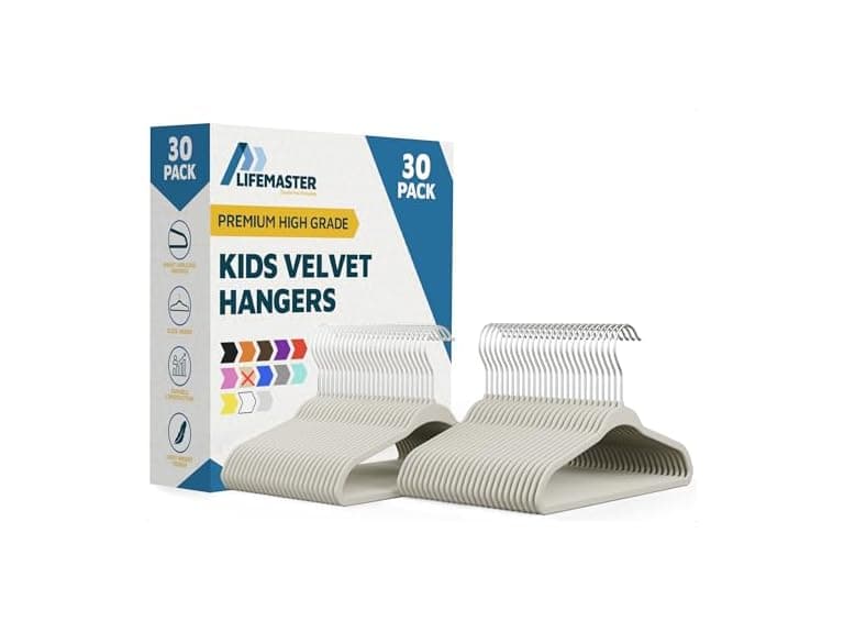 Ivory Velvet Kids Hangers 30 Pack - Image 1