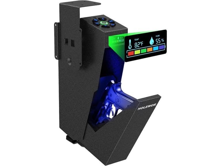 HOLEWOR Biometric Drop Down Pistol Safe - Image 1