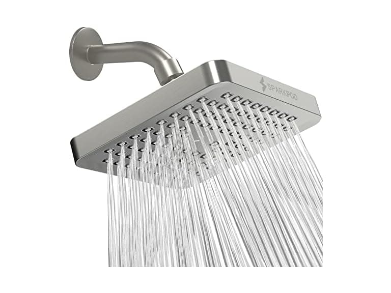 6" Square High Pressure Rain Shower Head - Image 1