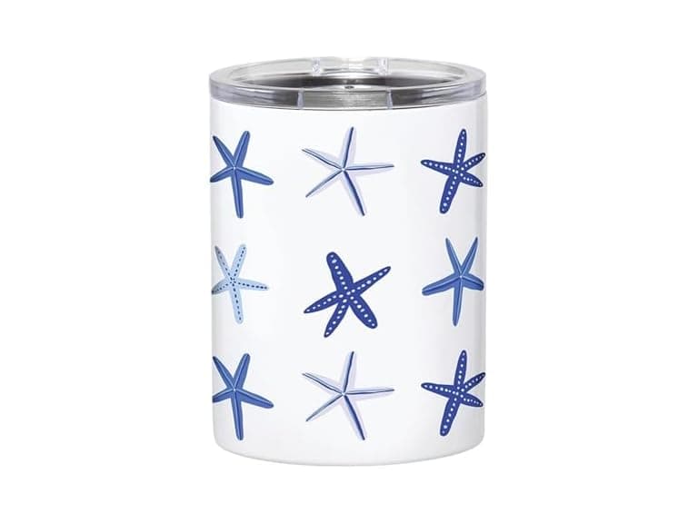 Travel Tumblers Stainless Steel Insulated Drink Tumbler 12-Ounce, Blue Starfish - Image 1