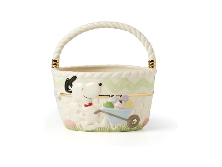 Lenox Peanuts Easter Snoopy & Woodstock Basket, Spring Home Decor - Image 1