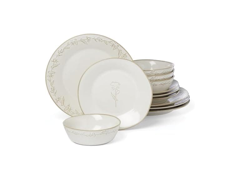 Lenox Dinnerware Set, Homespun 12-Piece Set White - Image 1