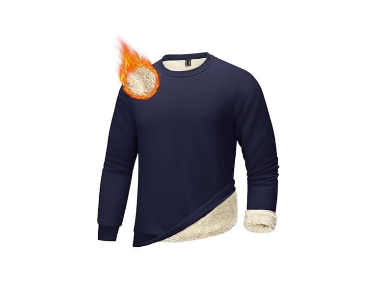 Faskunoie Men (XL) Sherpa Lined Winter Pullover - Image 1