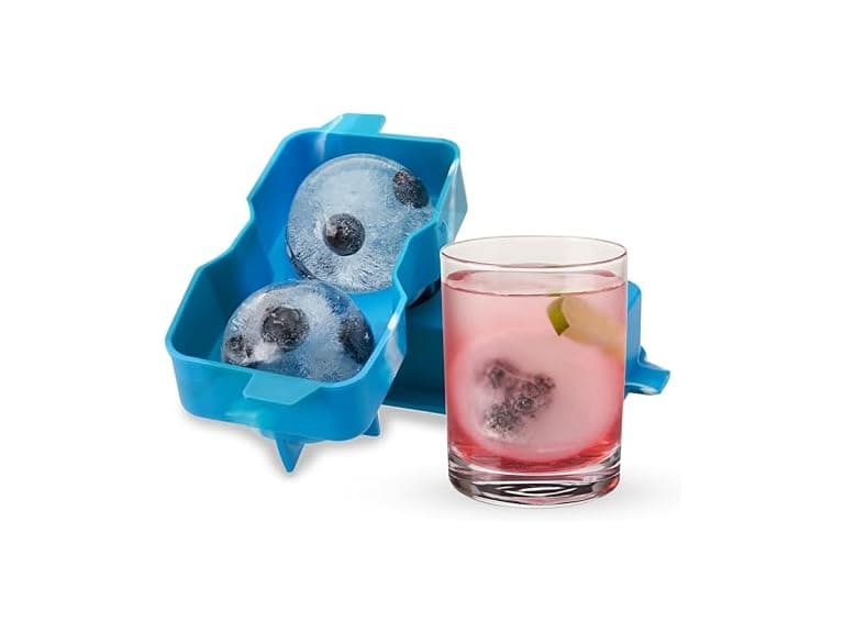 Host Silicone 2.25" Ice Sphere Silicone Mold in Blue Marble - Image 1
