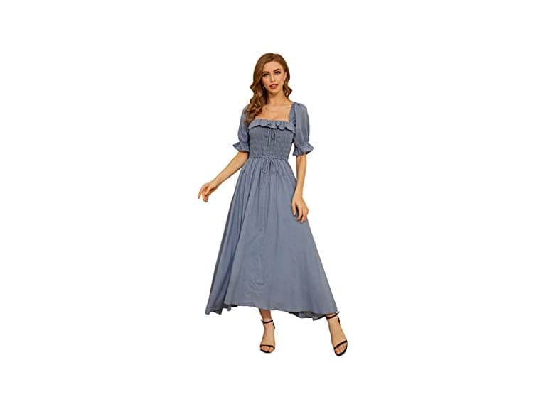 R.YIposha Women (S) Elastic Square Neck Dresses - Image 1