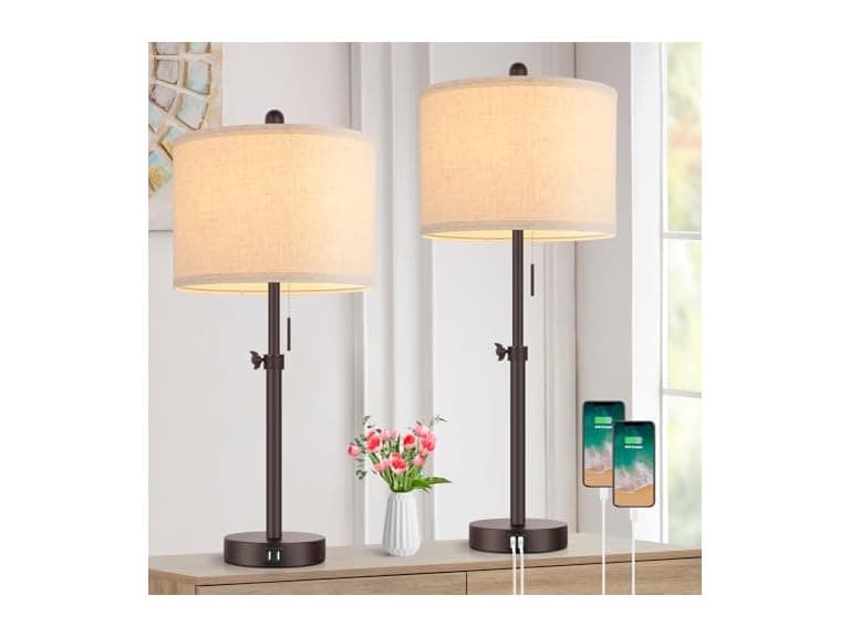 Kondras Modern Brown Table Lamps Set of 2 - Image 1