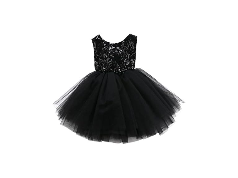 Suomate Girls (3-4T) Baby Girl Sequin Tulle Dress - Image 1