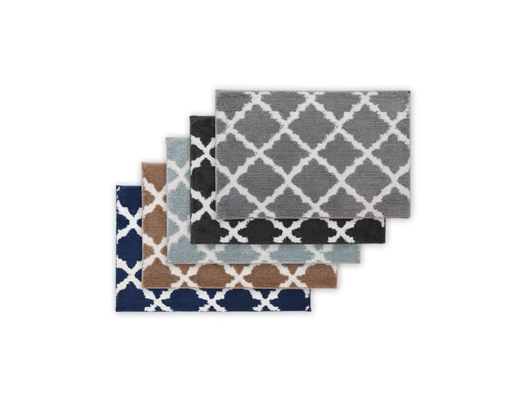 Bibb Home 1-2 Pack Trellis Micro Shag Bath Rugs - Image 1