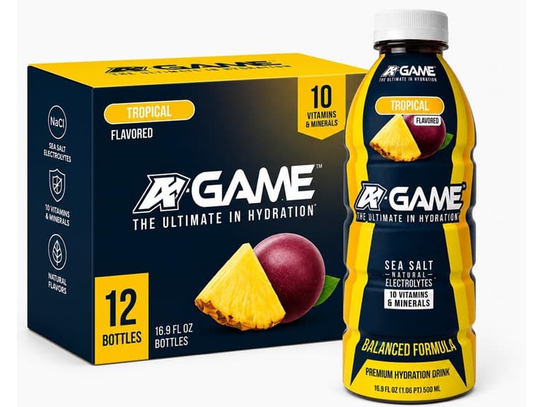 A Game Tropical Sports Drink, Gluten Free Pack Of 12 - Image 1