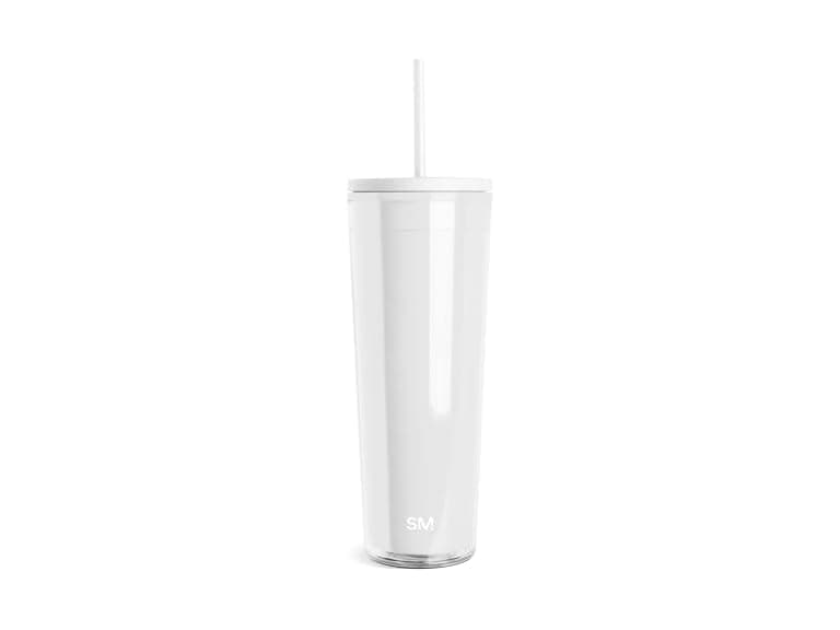 Simple Modern Plastic Tumbler with Lid and Straw 24oz | Winter White - Image 1