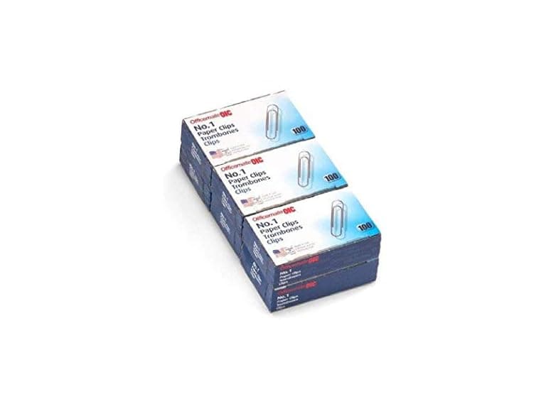 Officemate No.1 Smooth Paper Clips, 6 Boxes - Image 1