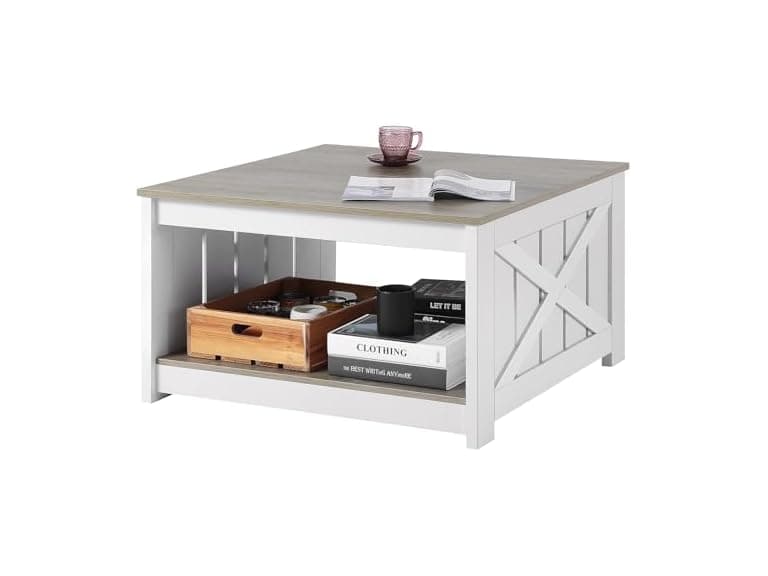 31.5" Square Farmhouse Coffee Table - Image 1